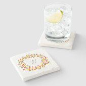 Eigene Herbstmalerei für Monogramm Steinuntersetzer (Seitenansicht)