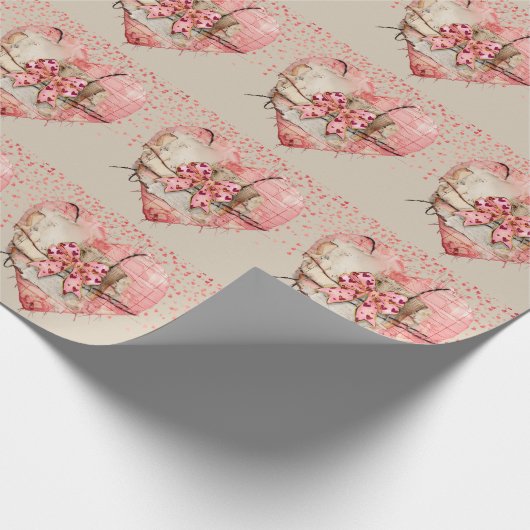 Eigene Herzen Geschenkpapier (Ecke)