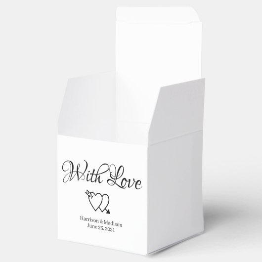 Eigene Herzen Schwarz-weiße Hochzeitsgeschenk Geschenkschachtel (Geöffnet)