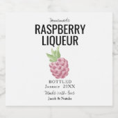 eigene Himbeerliköre Gastgeschenk Hochzeit Alkoholflaschenetikett (Einzelnes Label)