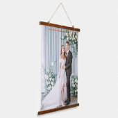 Eigene hinzufügen | Custom Wedding Foto Wandteppich Mit Holzrahmen (Gewinkelt)