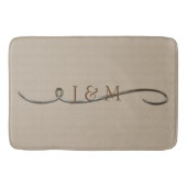 Eigene Hinzufügen von Anfangsbuchstaben Gold Swirl Badematte (Vorderseite)