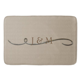Eigene Hinzufügen von Anfangsbuchstaben Gold Swirl Badematte