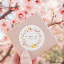 Eigene Hochzeit des Herbstblumenwassers Runder Aufkleber