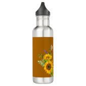 Eigene Hochzeit von Herbst-Sonnenblumen Edelstahlflasche (Links)