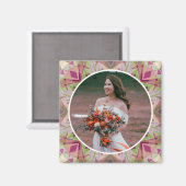 Eigene Hochzeitfeier Herbst Rosa Foto Magnet (Vorderseite/Rückseite)