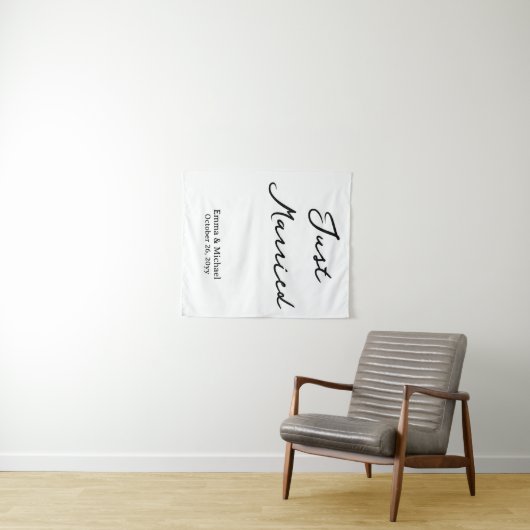 Eigene Hochzeitsbanner Personalisierte Zeremonie U Wandteppich (Beispiel (Horizontal))