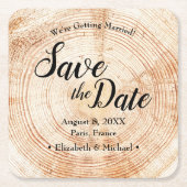 Eigene Holzscheibe Save the Date Einzigartige Hoch Rechteckiger Pappuntersetzer (Vorderseite)