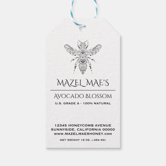 Eigene Honey Labels Geschenkanhänger (Rückseite)