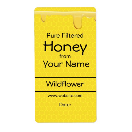 Eigene Honey Labels Honeycomb anpassbarer Text (Vorne)