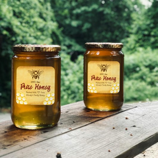 Eigene Honig bearbeitbare Etikettenaufkleber Runder Aufkleber