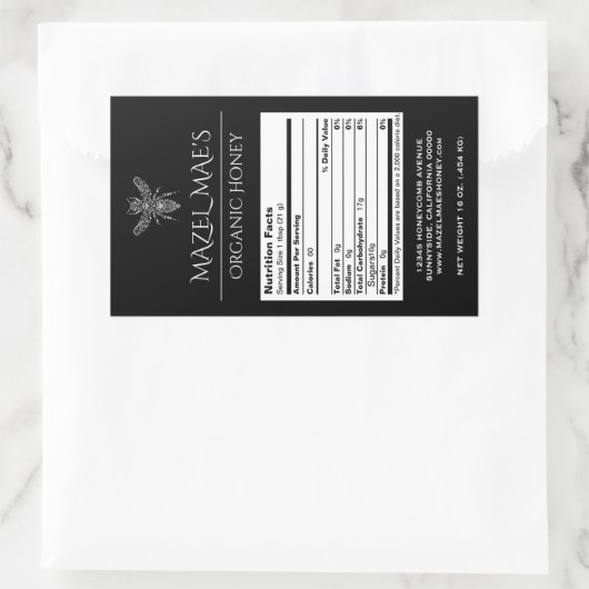 Eigene Honigernährungsmarken Rechteckiger Aufkleber (Tasche)