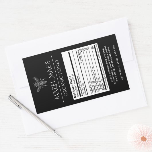 Eigene Honigernährungsmarken Rechteckiger Aufkleber (Umschlag)