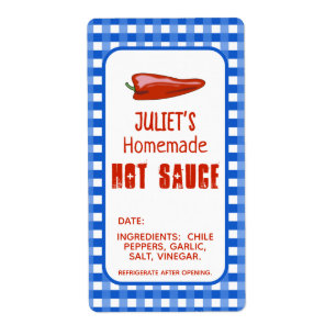 Eigene Hot Sauce Ihr Name Blue Karos Custom