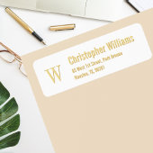 Eigene Initialen Golden Modern Return Address Labe