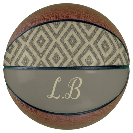 Eigene Initialen, graubraune Pflastersteine Basketball (Vorderseite)