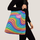 Eigene Initialen Rainbow Pride Large Tote Bag. Tragetaschen Mit Langen Trägern (Von Nahem)