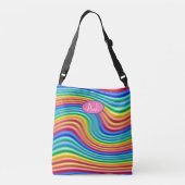 Eigene Initialen Rainbow Pride Tote Bag. Tragetaschen Mit Langen Trägern (Rückseite)