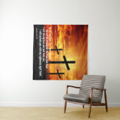 Eigene Inspiration Bible Verse Cross Sunset Wandteppich (Beispiel (Horizontal))