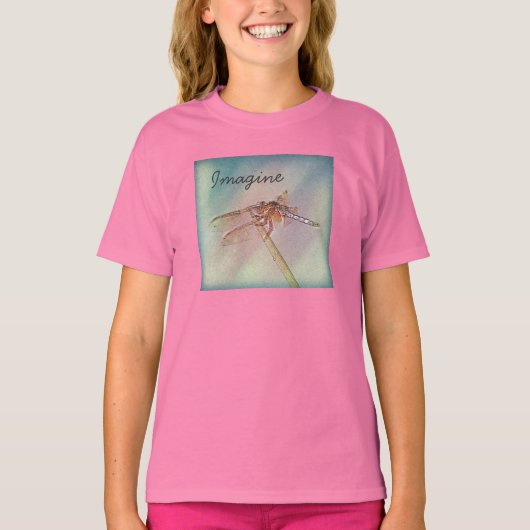Eigene Inspiration Pastell Dragonfly T-Shirt (Vorderseite)