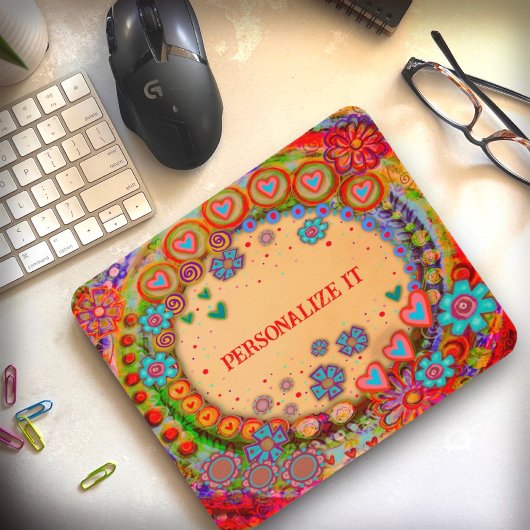 Eigene Inspirivität von Whimsical Hearts und Blume Mousepad