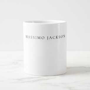 Eigene Kalligrafie Chic Einfach Schwarz Weiß Jumbo-Tasse