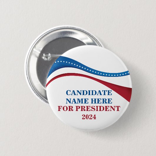 Eigene Kandidatur für den Präsidenten 2024 hinzufü Button (Vorne & Hinten)