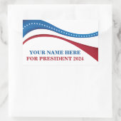 Eigene Kandidatur für den Präsidenten 2024 hinzufü Rechteckiger Aufkleber (Tasche)