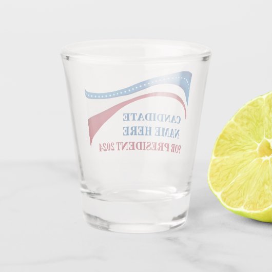 Eigene Kandidatur für den Präsidenten 2024 hinzufü Schnapsglas (Rückseite)