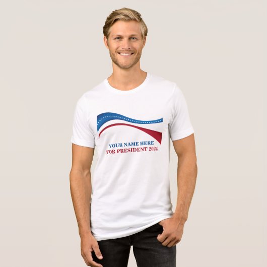 Eigene Kandidatur für den Präsidenten 2024 hinzufü Tri-Blend Shirt (Vorderseite voll)