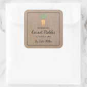 Eigene Karrot-Square-Papiermarke Quadratischer Aufkleber (Tasche)