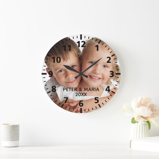 Eigene Kinder Fotos Jahr Große Wanduhr (Zuhause)