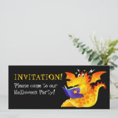 Eigene Kinder Funny Baby Dragon Halloween Einladung (Stehend Vorderseite)