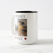 Eigene Kinderfreude 2 Foto Zweifarbige Tasse (Vorderseite Links)