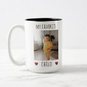 Eigene Kinderfreude 2 Foto Zweifarbige Tasse (Links)