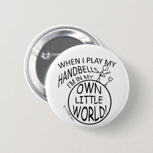 Eigene Kleine Welt-Handglocken Button (Vorne & Hinten)