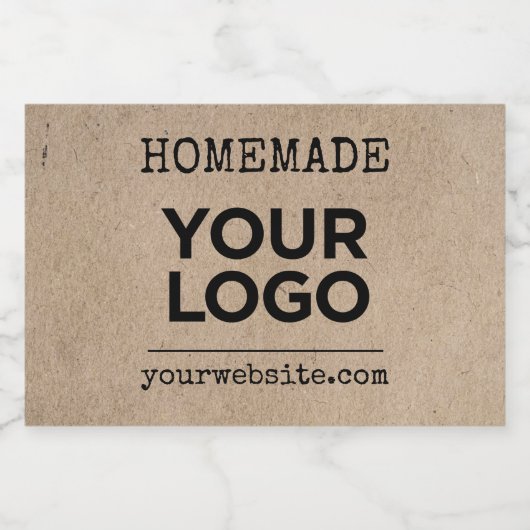 Eigene Kraff Brown Paper Simple Business Logo Lebensmitteletikett (Einzelnes Label)