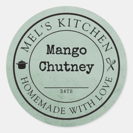 Eigene Küchenverpackung nach Maß Runder Aufkleber (Vorderseite)