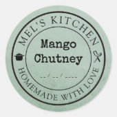 Eigene Küchenverpackung Runder Aufkleber (Vorderseite)