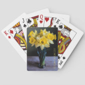 Eigene, lebhafte, gelbe Daffodien noch im Leben Spielkarten (Rückseite)