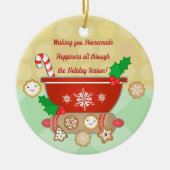 Eigene Lebkuchen Weihnachtskochtopf Keramik Ornament (Vorne)