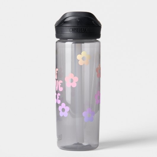 Eigene Liebe Retro Floral Trinkflasche (Rückseite)