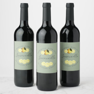 Eigene Limoncello Flasche Etikett Grün