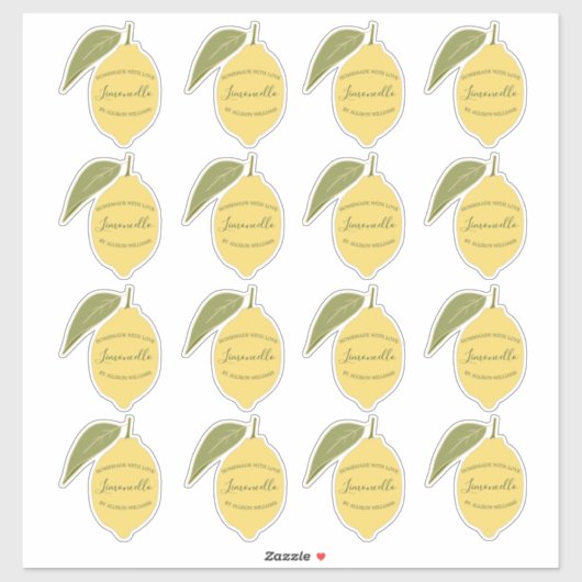 Eigene Limoncello Label Lemon Stickers (Blatt)