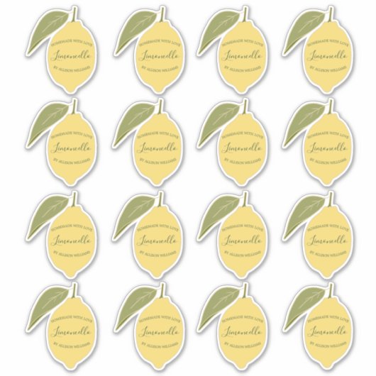 Eigene Limoncello Label Lemon Stickers (Vorderseite)