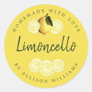 Eigene Limoncello-Marke Gelb Runder Aufkleber