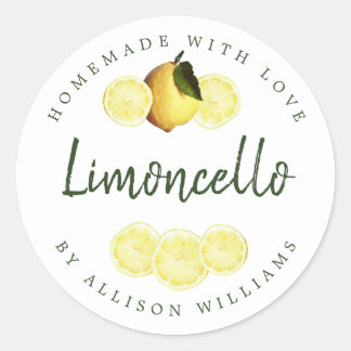 Eigene Limoncello-Marke Weiß Runder Aufkleber