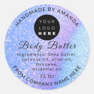 Eigene Logo Name Body Butter Kosmetik Holograph P Runder Aufkleber