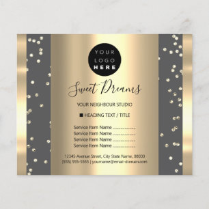 Eigene Logo Schönheit Makeup Preisliste Glitzer gr Flyer