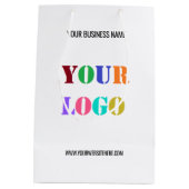 Eigene Logo-Text-Werbeaktion Geschenktasche Mittlere Geschenktüte (Rückseite)